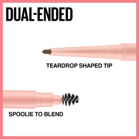 Maybelline spoolie brush detail demonstrating blending action for soft natural finish