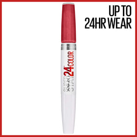 MAYBELLINE dual-ended tube close-up showing color and balm for convenience