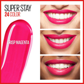 Maybelline texture swatch of Crisp Magenta showing intense pigment and smooth finish