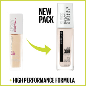 Maybelline before-and-after cheek showing concealment and matte effect benefit