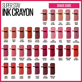 MAYBELLINE swatch of rose-pink shade on skin showing true color payoff