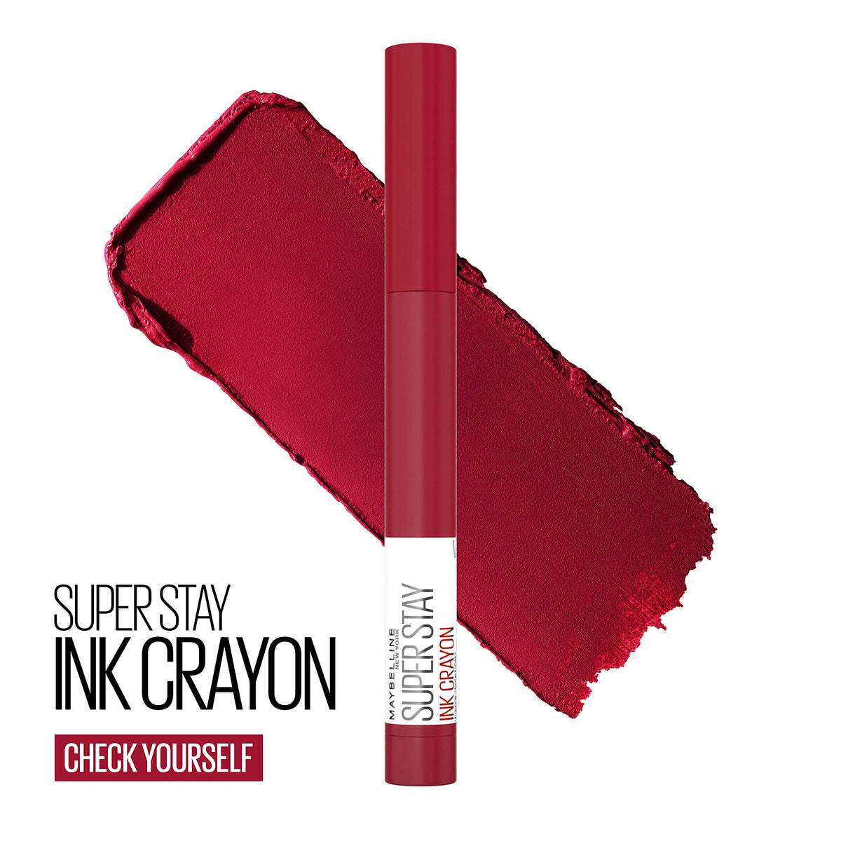Maybelline crayon tip close-up showing precise point and neat lines
