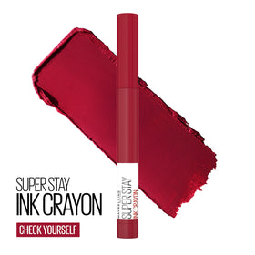 Maybelline crayon tip close-up showing precise point and neat lines