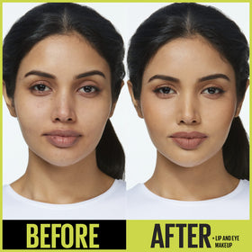 Maybelline on model in daytime setting showing matte finish longevity