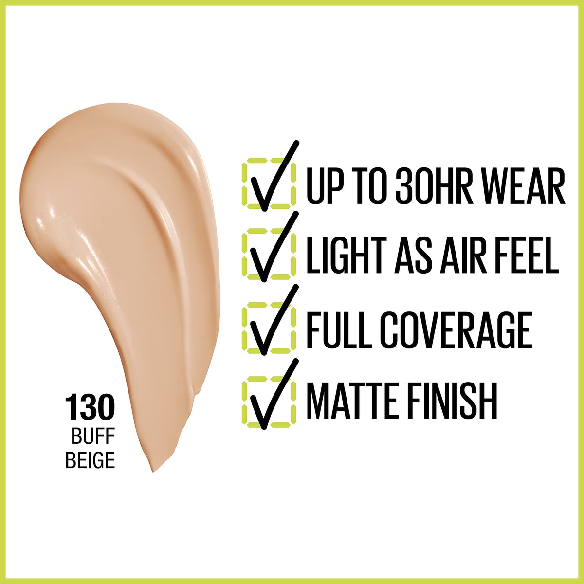 Maybelline pump close-up demonstrating precise dispensing for controlled coverage