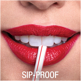 Maybelline Super Stay next to a lipstick for compact size comparison