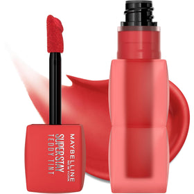 maybelline label detail showing shade name and vegan claim benefit ingredient transparency