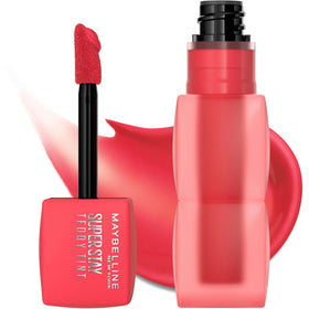 MAYBELLINE lip tint held in hand showing compact size and portability