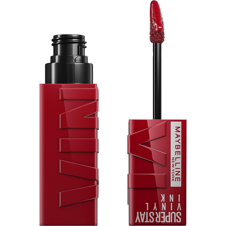 Maybelline front packaging showing cranberry red lipcolor and product name