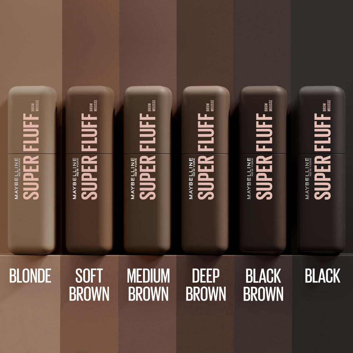 Maybelline Superfluff bottle and cap detail highlighting applicator design and secure seal