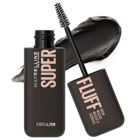 Maybelline Superfluff front packaging showing product and color Black for defined brows