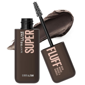 Maybelline Superfluff front packaging shows tinted brow mousse and shade label for quick choice