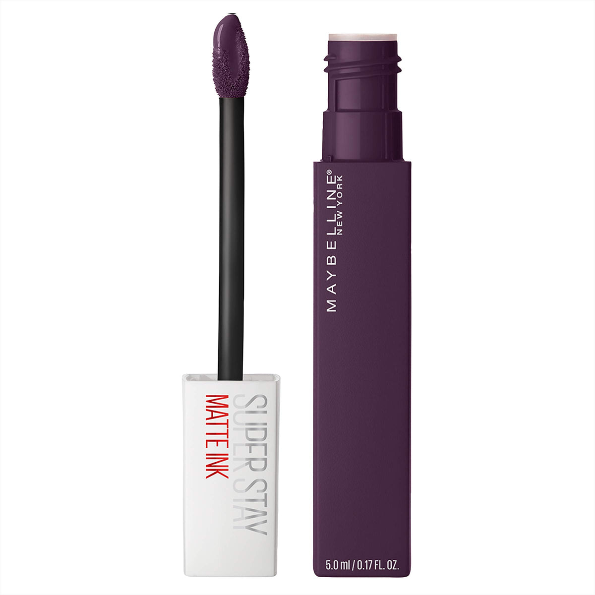 Maybelline front view of product tube showing bold city edition color and compact design benefit