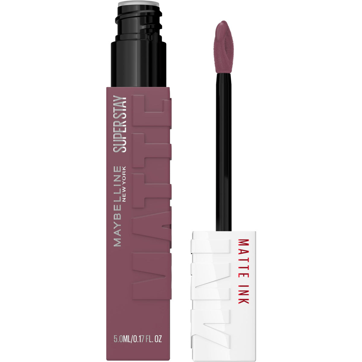 Maybelline front packaging showing Visionary shade and product benefit of lasting color