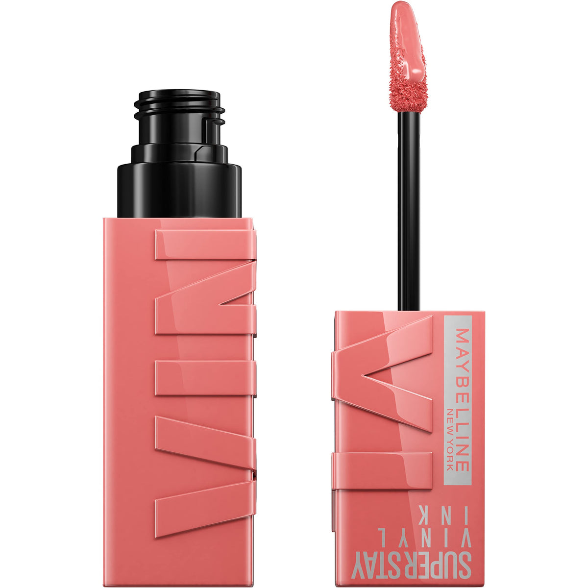 Maybelline Super Stay Vinyl Ink front packaging showing vibrant pink shade and glossy finish