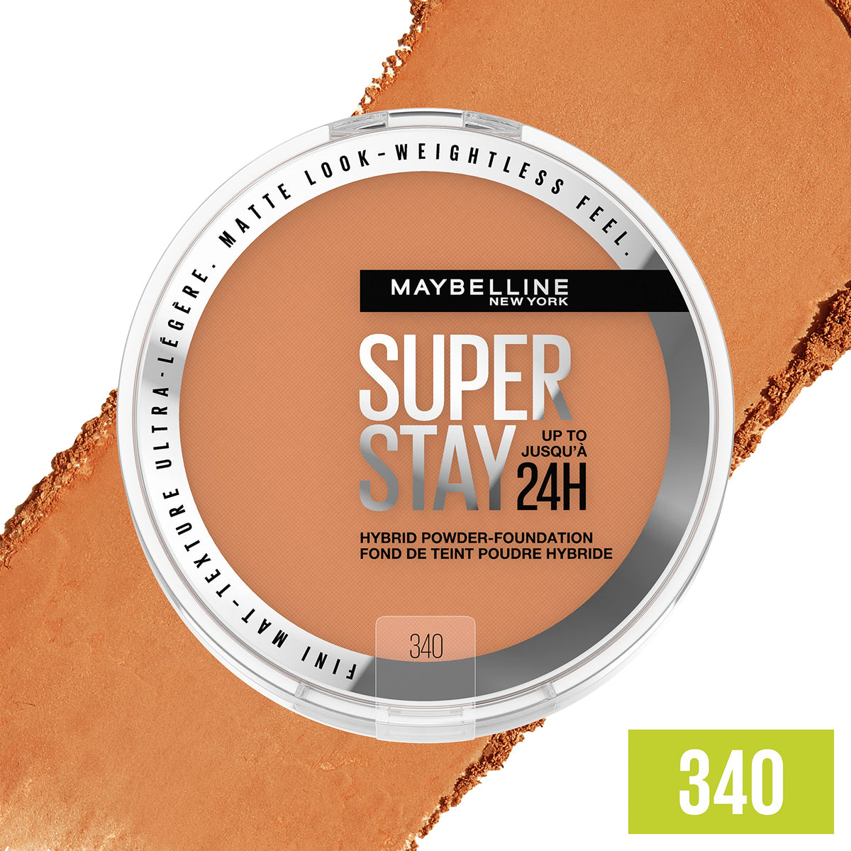 Maybelline powder texture close-up showing smooth matte finish and blendability