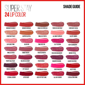 MAYBELLINE arm swatch of Optic Ruby illustrating vivid ruby shade