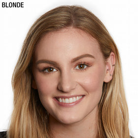 Maybelline application step outlining brows with angled brush for defined shape