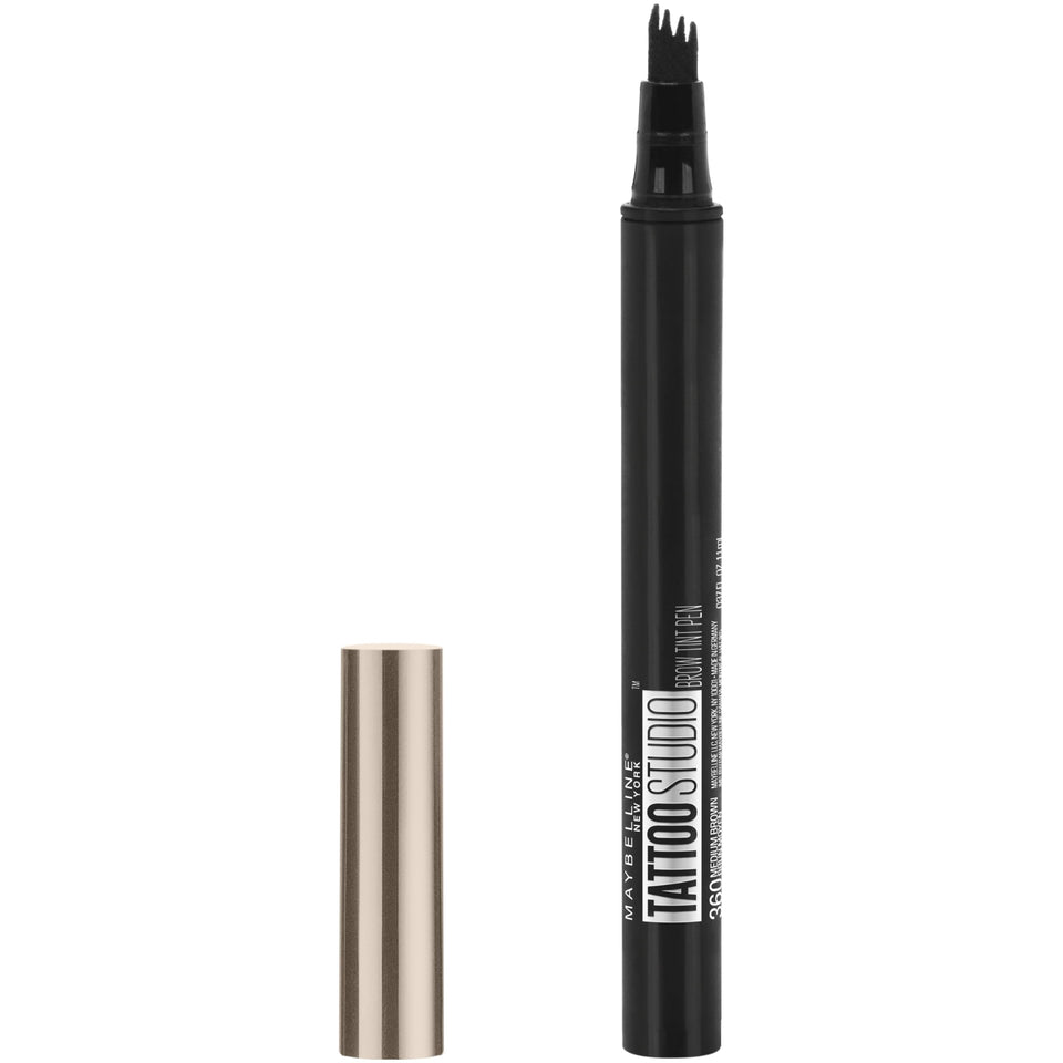 Maybelline TattooStudio Brow Tint Pen front packaging showing product and shade
