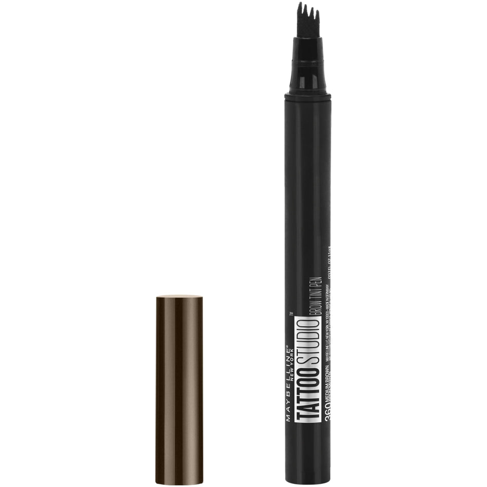 Maybelline TattooStudio Brow Tint Pen front packaging showing product and shade