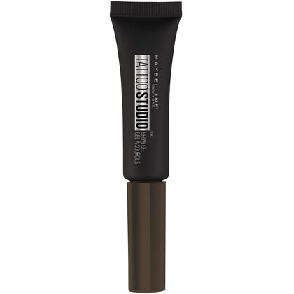 Maybelline front packaging showing TattooStudio brow gel, easy travel and storage