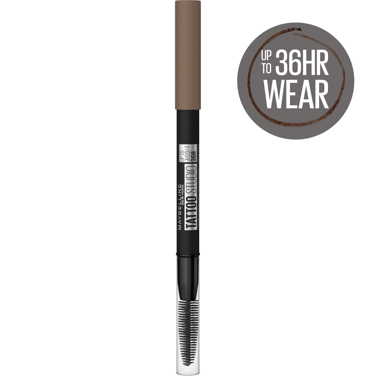 MAYBELLINE pencil held in hand to show compact size and application control