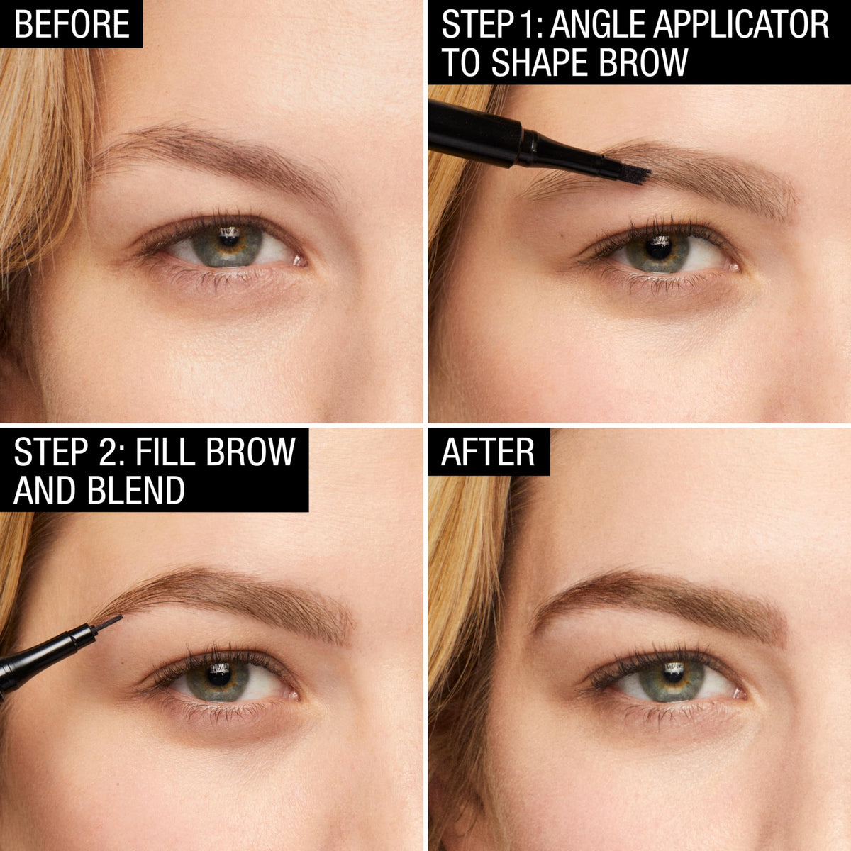 Maybelline applied brows in makeup bag for easy daily grooming