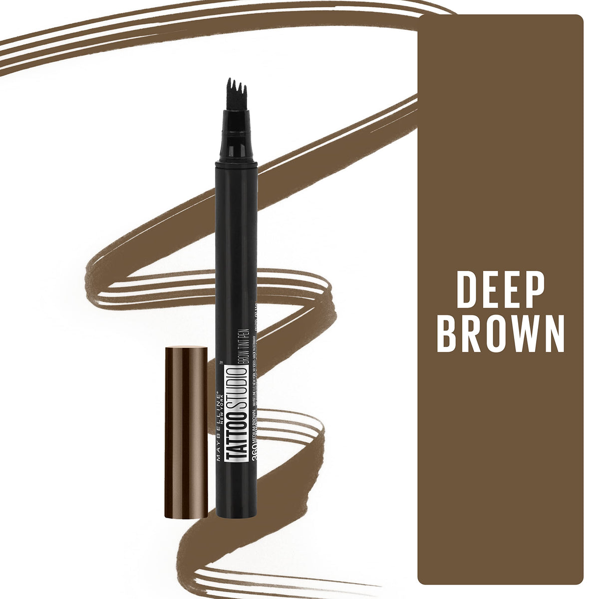 Maybelline TattooStudio close-up of multi-prong tip for precise hair-like strokes