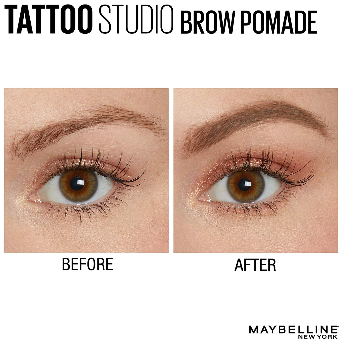 Maybelline pomade swatches in blonde showing matte pigment and buildable coverage