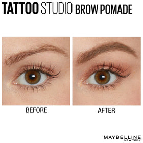 Maybelline pomade swatches in blonde showing matte pigment and buildable coverage