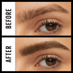 Maybelline demo strokes on skin showing natural-looking brow texture