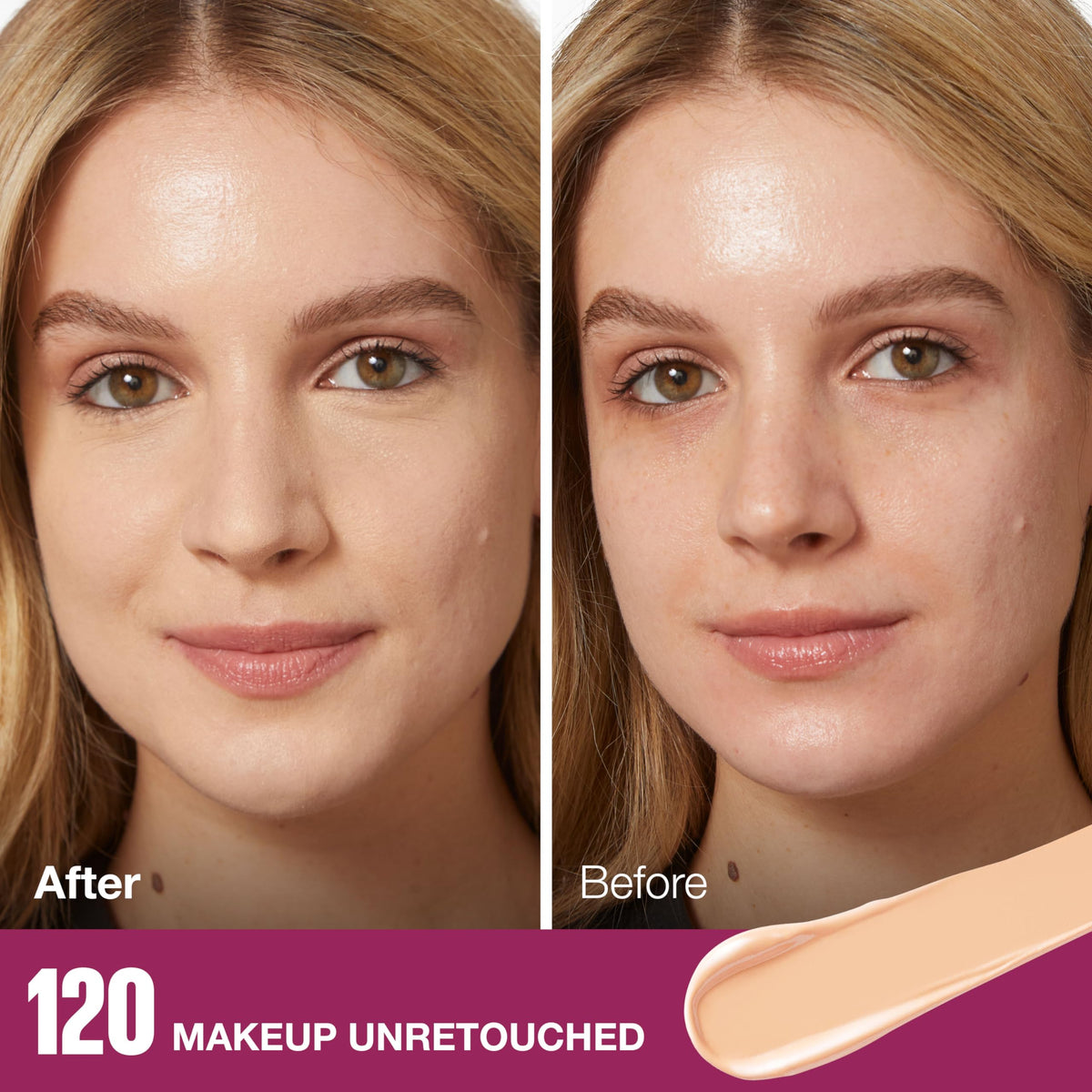 MAYBELLINE concealer texture swiped on skin demonstrating creamy, buildable coverage and smooth finish