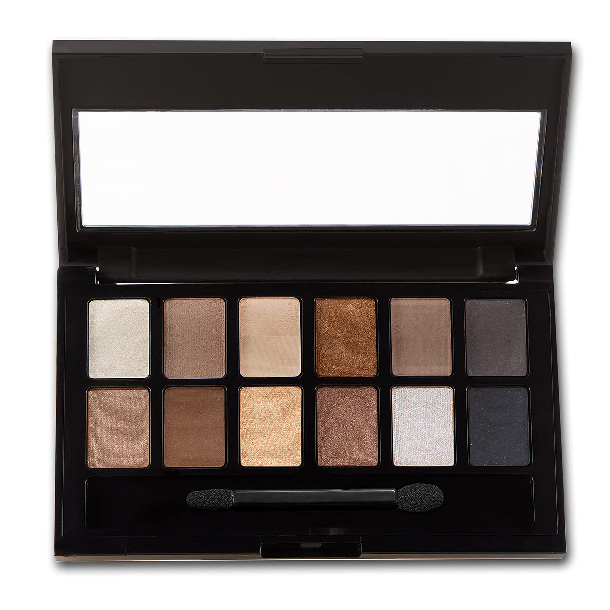 Maybelline open palette flatlay displaying all 12 shades for versatile look creation