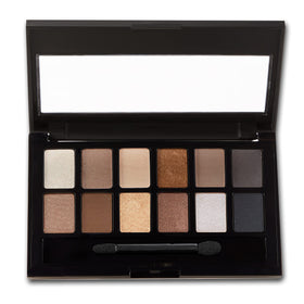 Maybelline open palette flatlay displaying all 12 shades for versatile look creation