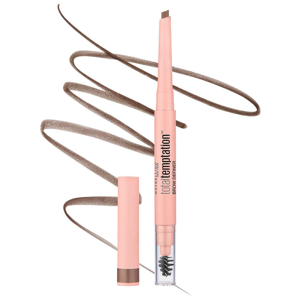 Maybelline Total Temptation front view showing packaging and compact design for effortless brows