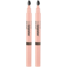 Maybelline Total Temptation close-up of teardrop tip and spoolie for precise blending