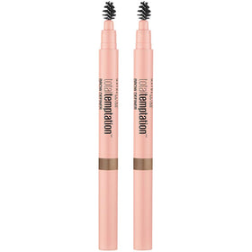 MAYBELLINE close-up of teardrop tip and spoolie demonstrating precise blending benefit
