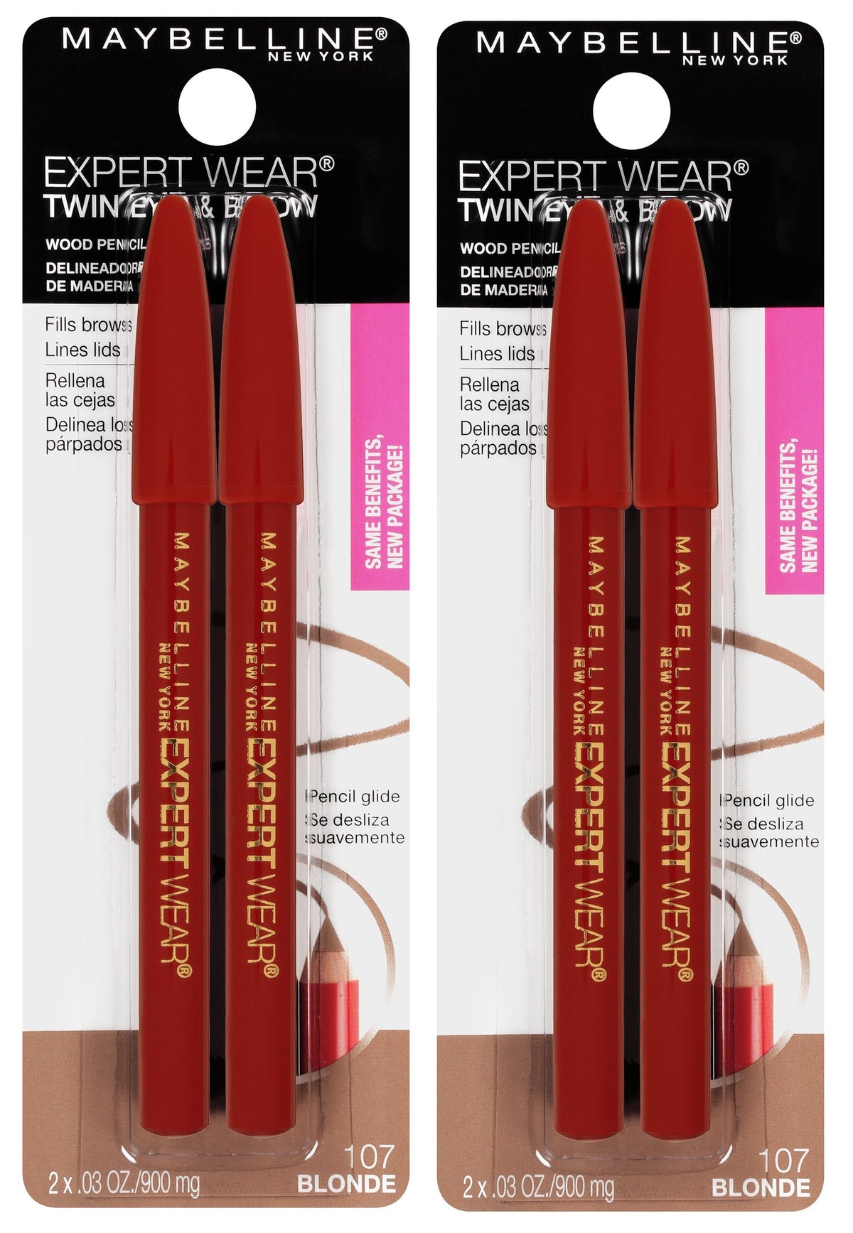Maybelline pencil front packaging showing Blonde shade and benefits