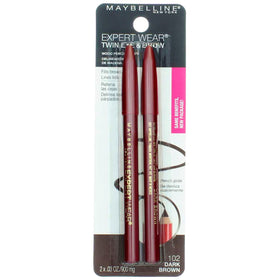Maybelline dual-ended pencil close-up showing brow and liner ends for convenience