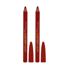 Maybelline pencil in hand showing compact scale for travel-friendly use