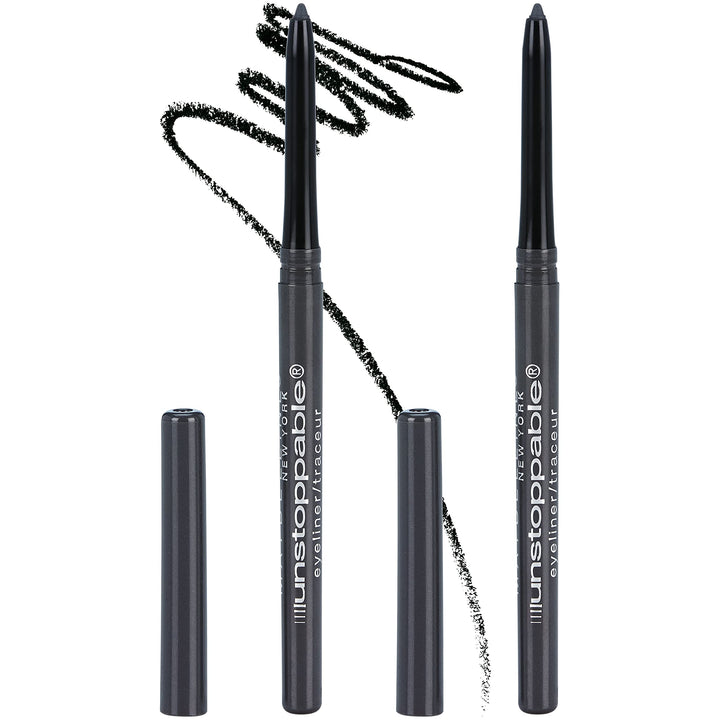 Maybelline Unstoppable front packaging showing pewter pencils and benefits