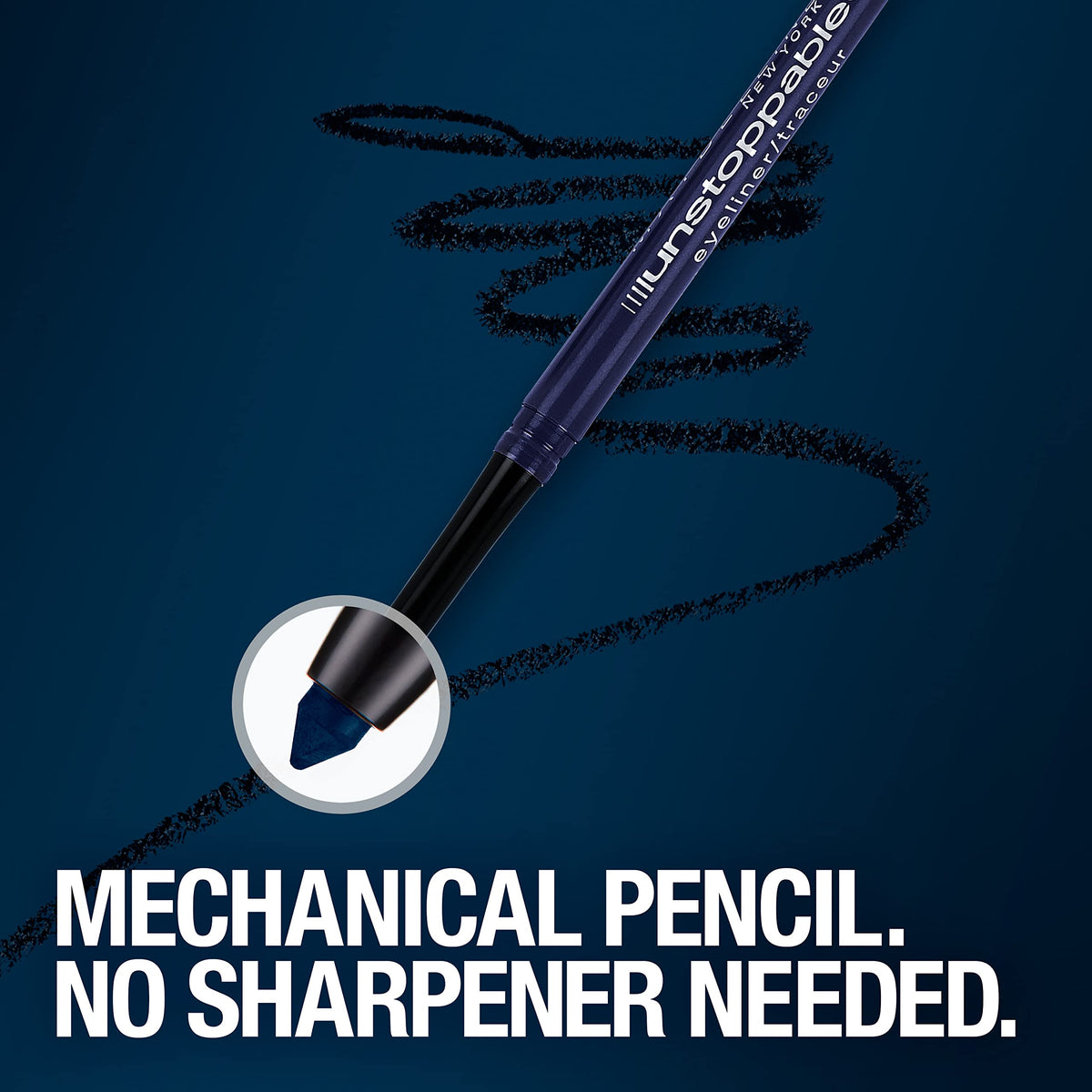 Maybelline pencils in a makeup bag lifestyle shot for on-the-go convenience