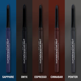 Maybelline pencil next to hand showing compact travel-friendly size