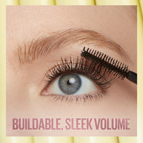 Maybelline very black swatch on skin illustrates rich color payoff