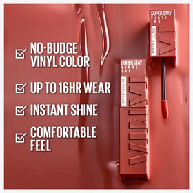 Maybelline vinyl ink flocked tip applicator close-up for precise, mess-free application