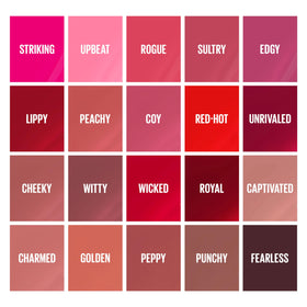 MAYBELLINE range of 20 shades displayed for color selection options