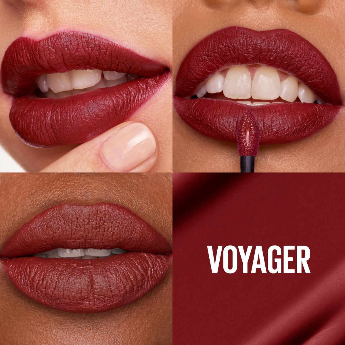 Maybelline Voyager arrow applicator close-up for precise, clean lip lines