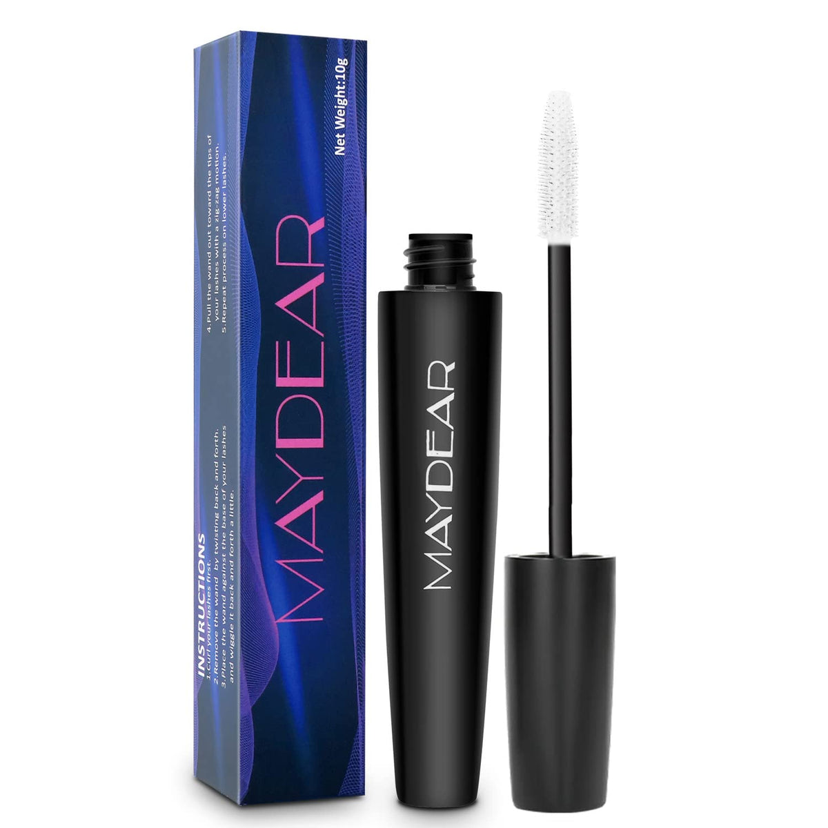 Maydear mascara brush close-up illustrating precise application