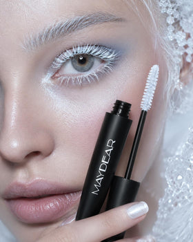 Maydear mascara packaging label close-up highlighting formula details