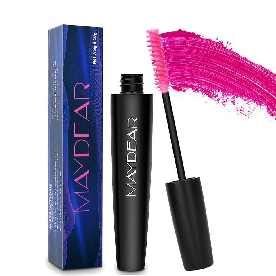 Maydear front packaging showing rose mascara and brand, highlighting vibrant coverage